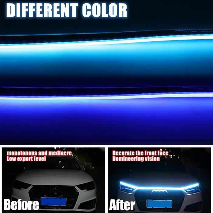 Bande lumineuse Led pour capot de voiture, lampe décorative, Flexible, feux de jour DRL, bandes de p
