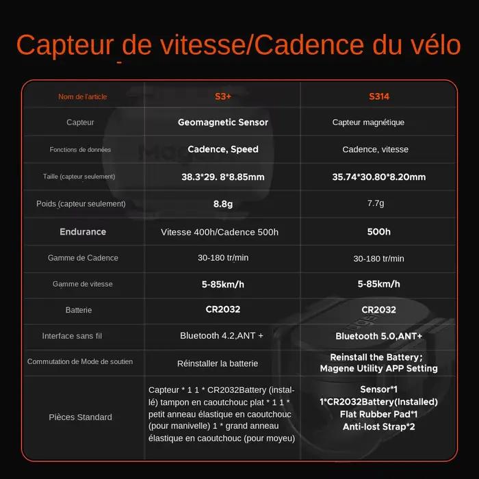 Magene S3 + capteur de Cadence de vitesse ANT Bluetooth ordinateur compteur de vitesse double capteur accessoires de vélo compatibles avec WahooOnelap Zwift