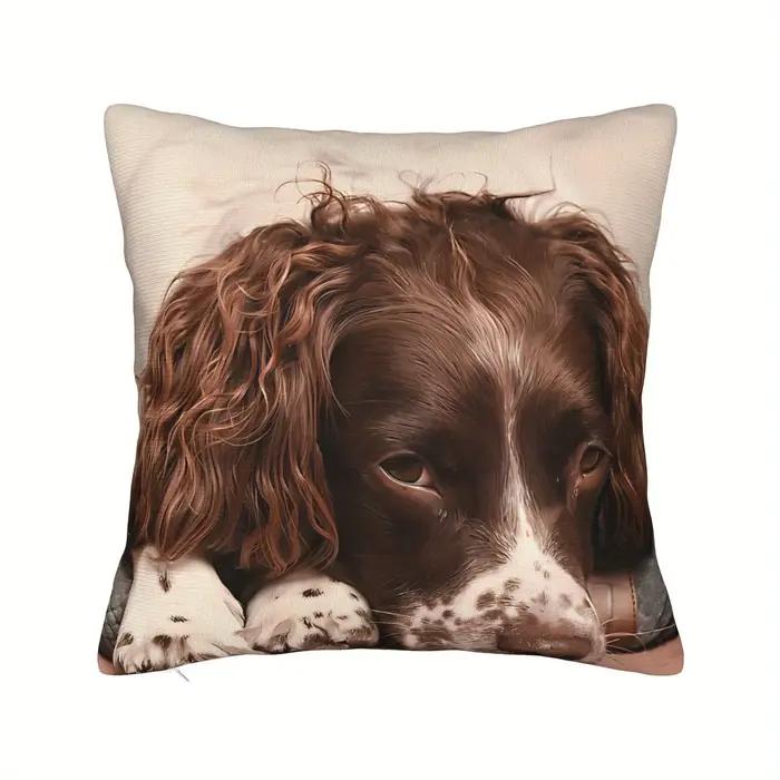 Housse de coussin pour chien English Springer Spaniel, housse de coussin imprimée double face, cadea