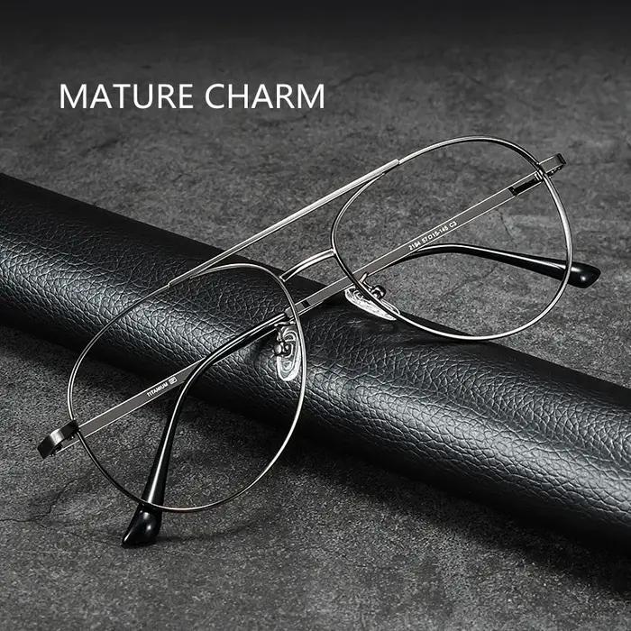 Monture de lunettes super légère en titane pur pour hommes, lunettes de pilote, lunettes décoratives