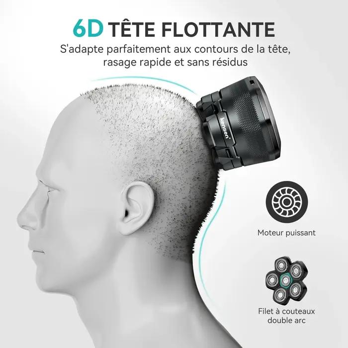 KENSEN 6D rasoir électrique flottant magnétique pour hommes tête humide/sèche