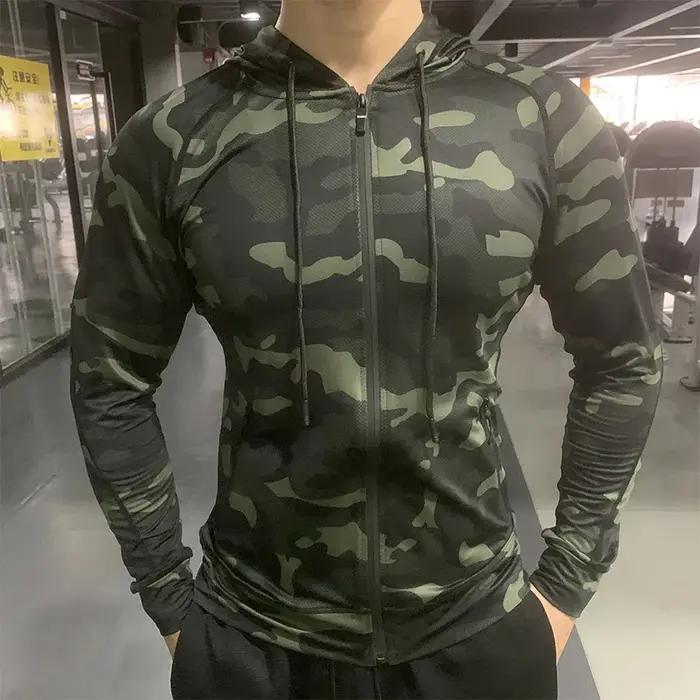 Veste à Capuche de Compression pour Homme, Vêtement de dehors, de Plein Air, de Protection Solaire,