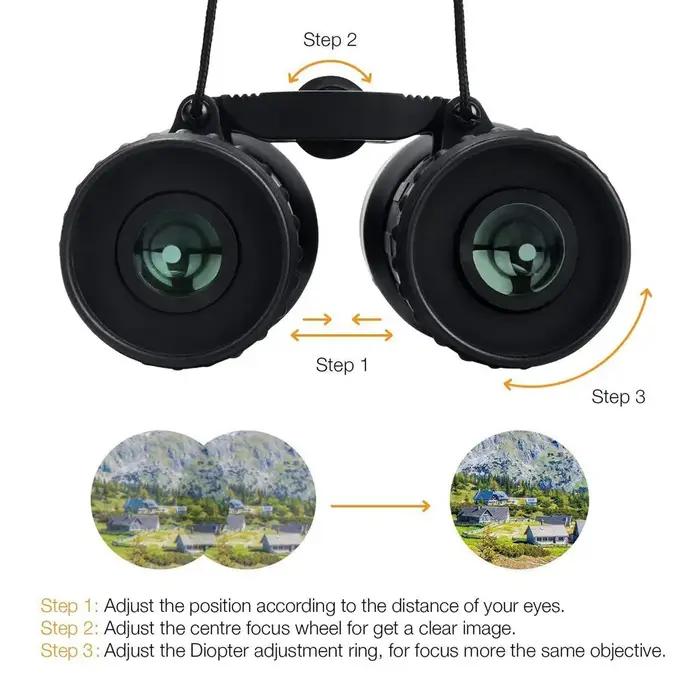 Jumelles compactes APEXEL 8x21 pliables BAK4 pour chasse et sports outdoor longue portée HD