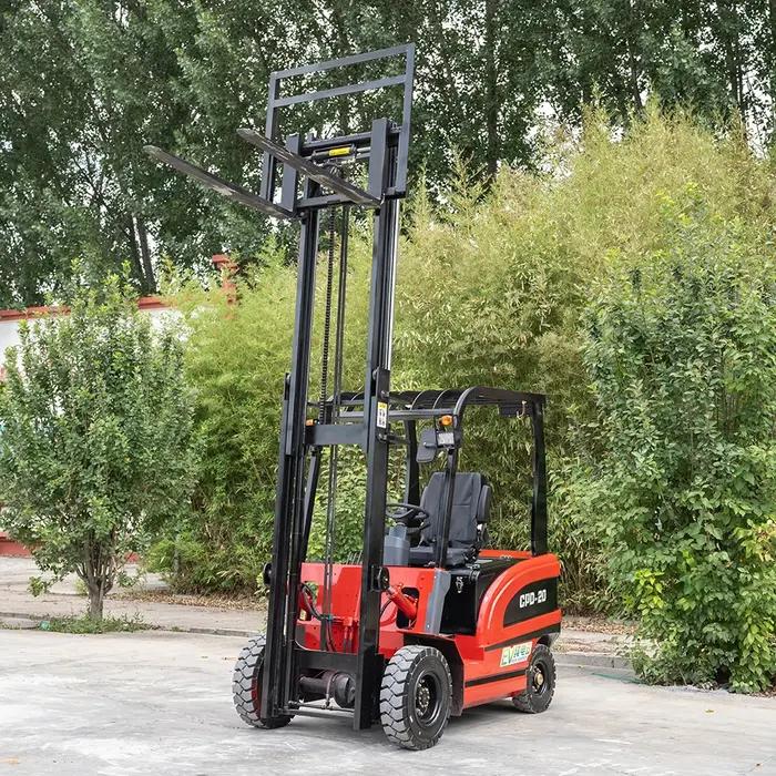 Chariot élévateur électrique 2 tonnes, mini chariot élévateur hydraulique 4x4, transpalette élévateur 3m, manutention d'entrepôt, certifié CE, personnalisable en usine