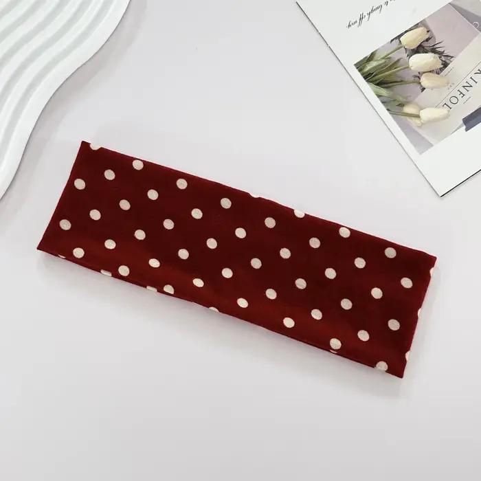 1 bandeau élastique de yoga à pois – bandeau de maquillage à motif de points à la mode, bandeau abso