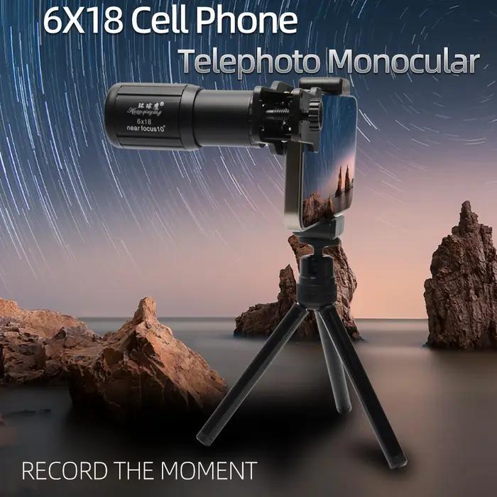 Objectif téléphoto 6X HD pour smartphone - Zoom puissant avec trépied selfie pour photos de chasse