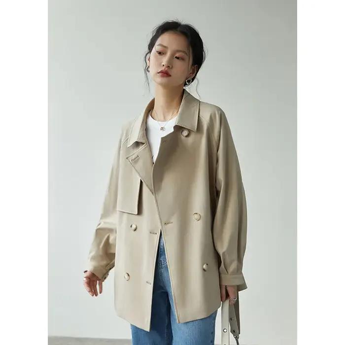 Manteau à col rabattu pour femme