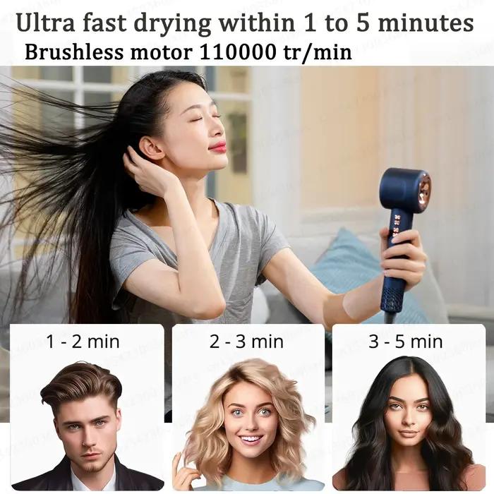 Super sèche-cheveux 220V sèche-cheveux sans feuilles soins personnels des cheveux style outil d'ions