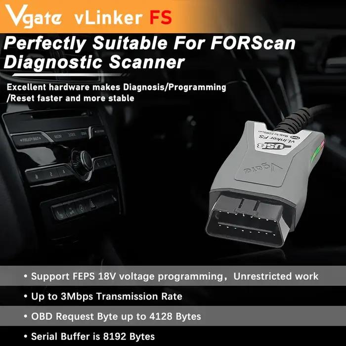 Vgate vLinker FS ELM327 Pour Ford FORScan HS/MS-CAN ORME 327 OBD 2 OBD2 Scanner Diagnostique De Voit