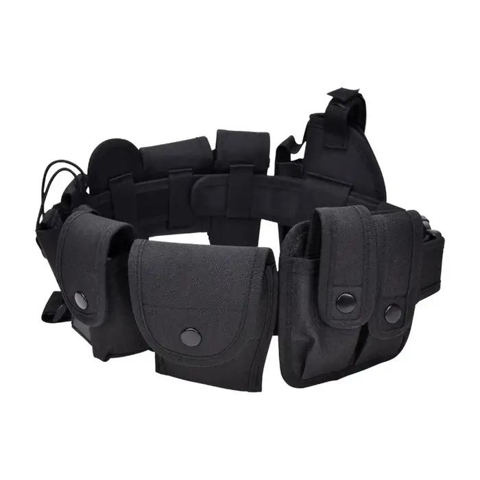 Kit ceinture tactique multifonction 10 en 1 avec étui pistolet et porte-lampe pour chasse et sécurité