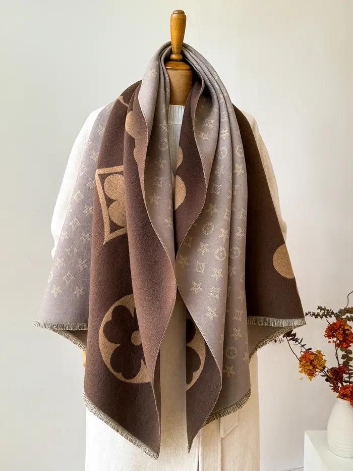 Châle en Faux cachemire pour femme, écharpe Jacquard chaude, couverture polyvalente, Protection du c