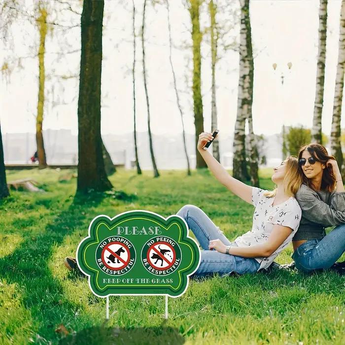 Lot de 2 panneaux "No Peeing and No Pooping" pour chien
