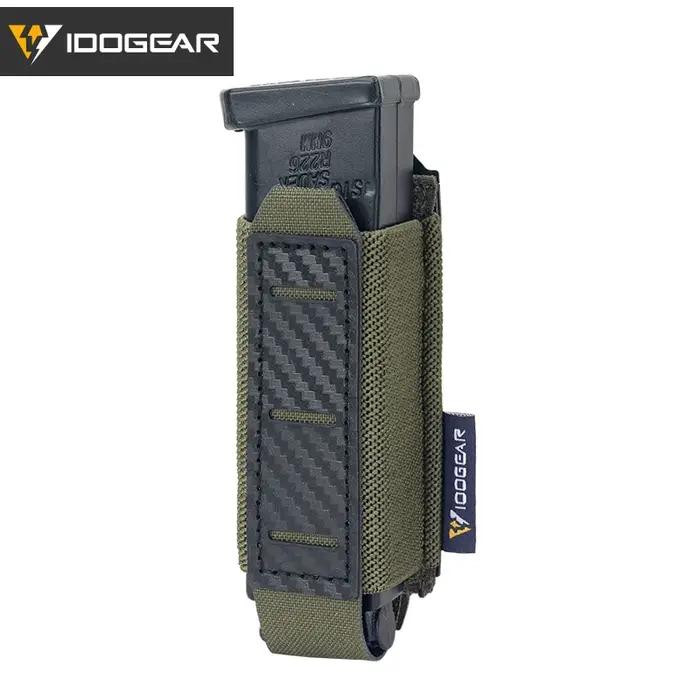 Poche chargeur tactique MOLLE 9mm carbone pour chasse - Porte-magazine simple IDOGEAR