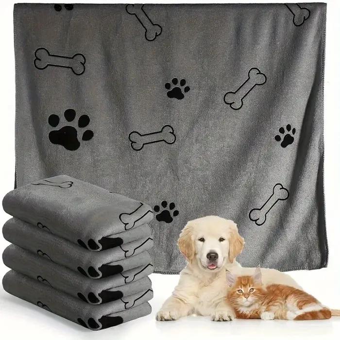 Serviette pour chien en microfibre super absorbante à motif de patte
