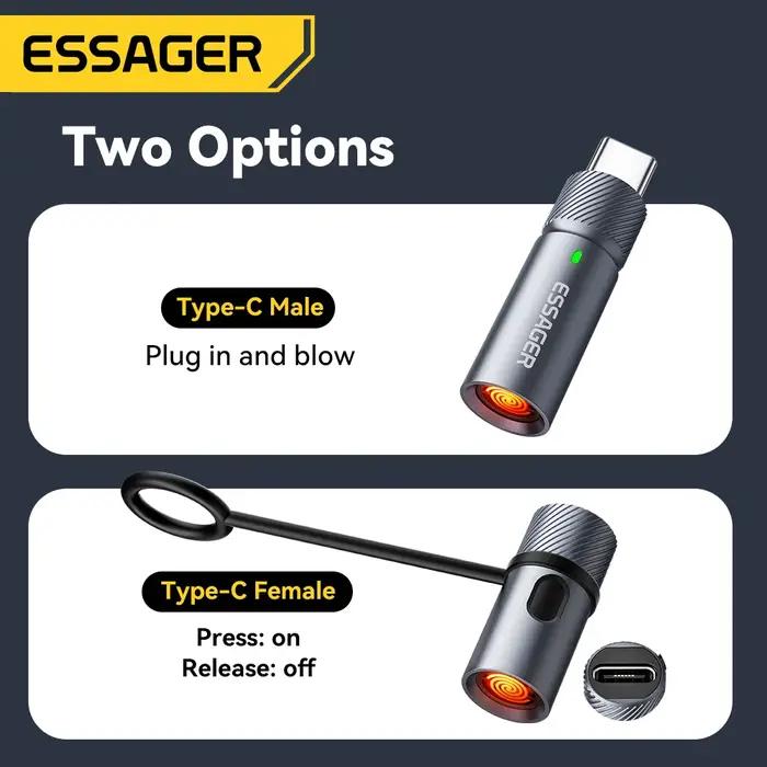 Essager TypeC Mini allume-cigare fil de tungstène soufflant sécurité et économie d'énergie sans charge peut être porté sur l'avion
