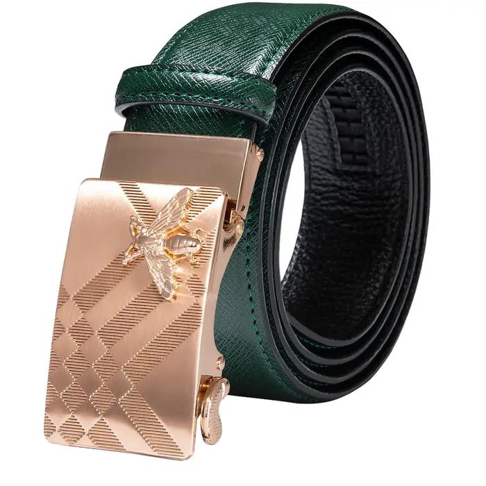 Hi-Tie hommes Orange marron ceinture pour jean nouveau jaune vert bleu cuir