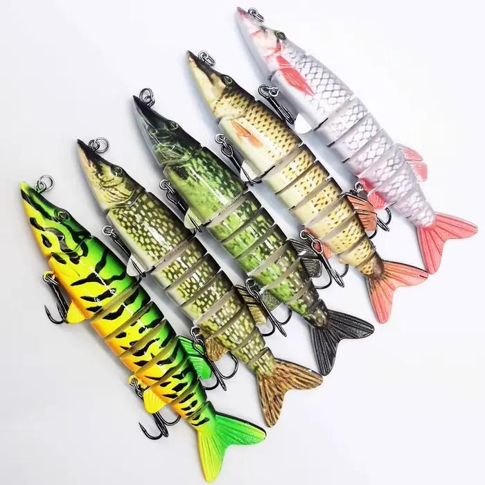ANFS leurres de pêche pour bar truite multi-articulé nageurs lent coulant bionique