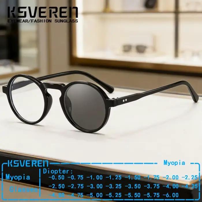 Lunettes rondes Vintage photochromiques pour myopie, pour hommes et femmes, sur Prescription de forc