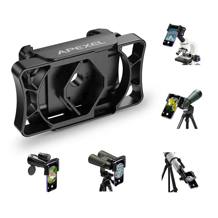 Adaptateur smartphone APEXEL pour télescopes et jumelles - Monture universelle pour astronomie et microscopes