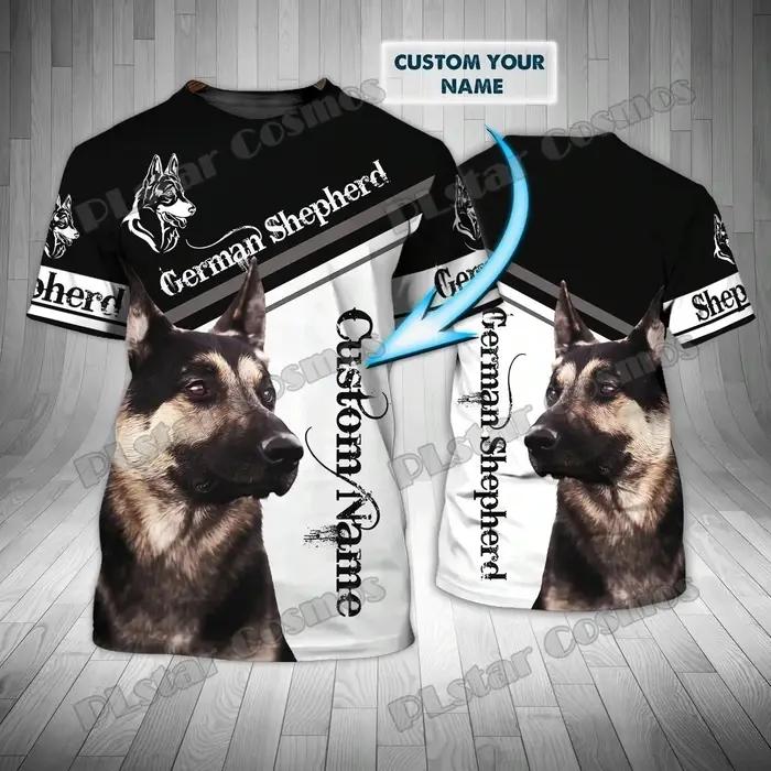 T-shirt personnalisé berger allemand 3D pour amoureux des chiens occasions spéciales cadeau unisexe
