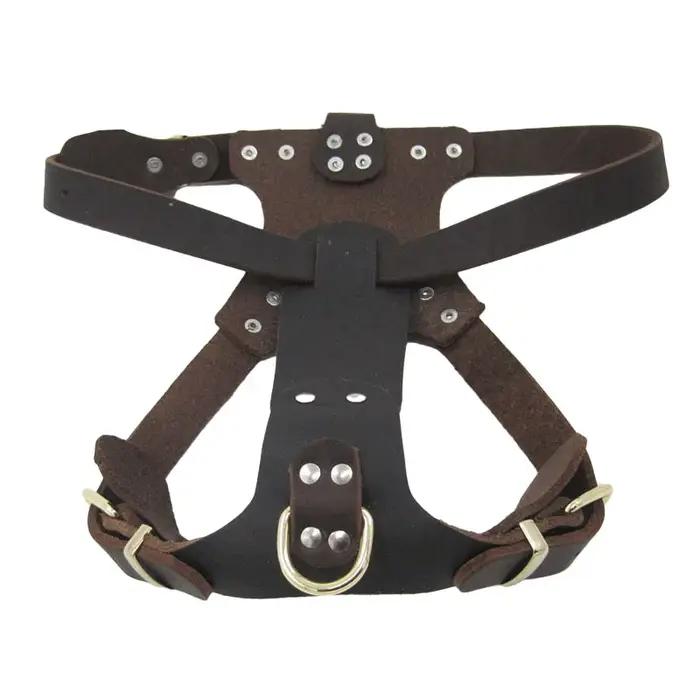Harnais pour chien en cuir véritable