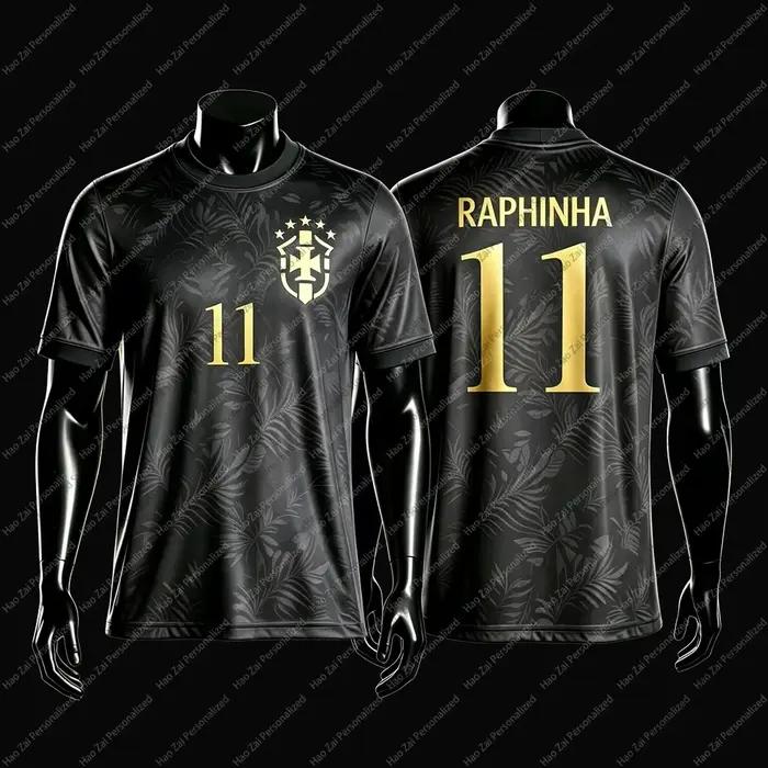 Maillots/T-shirts édition fan de l'équipe nationale du Brésil 2026 : Neymar # 10 Vinícius # 7—Hauts de sport et décontractés pour enfants, adultes, hommes et femmes
