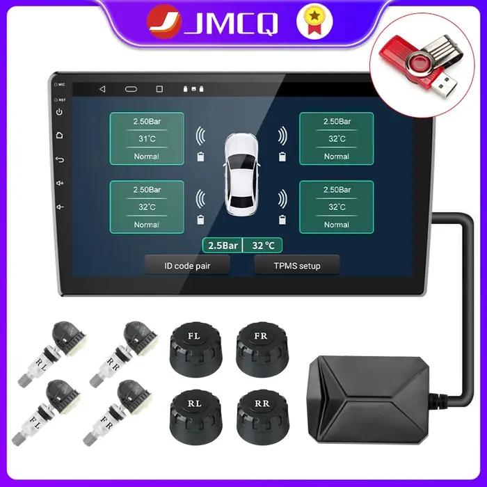 JMCQ USB Android TPMS système de surveillance de la pression des pneus affichage système d'alarme in