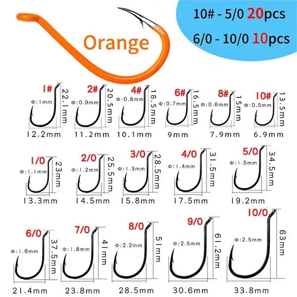 Ellllv # 10 - 10/0 bec de poulpe lumineux en acier à haute teneur en carbone UV Fluo Offset hameçon pêche en eau salée