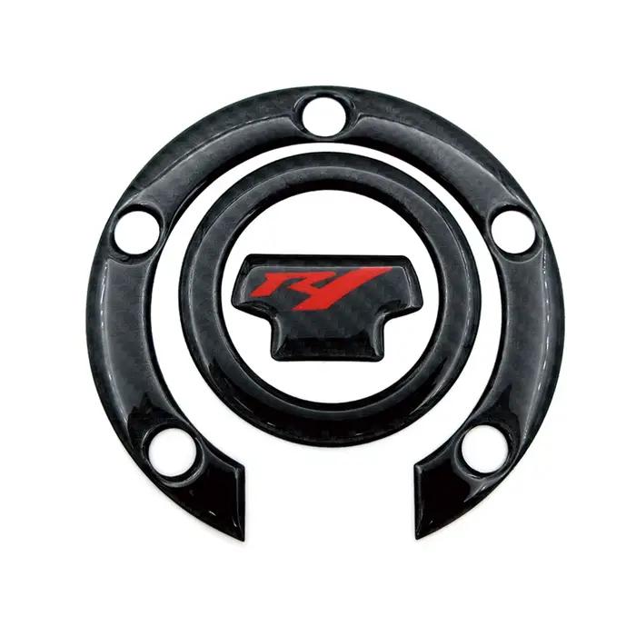 Autocollants de protection pour capuchon de réservoir de moto, en Fiber de carbone, pour Yamaha YZF