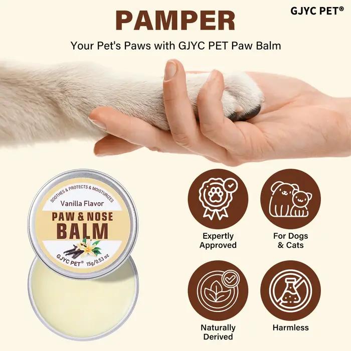 Baume pour pattes et nez de chien et de chat, parfum vanille, hydratant, apaisant, anti-fissures, réparateur, hydratant naturel pour peaux sèches et gercées