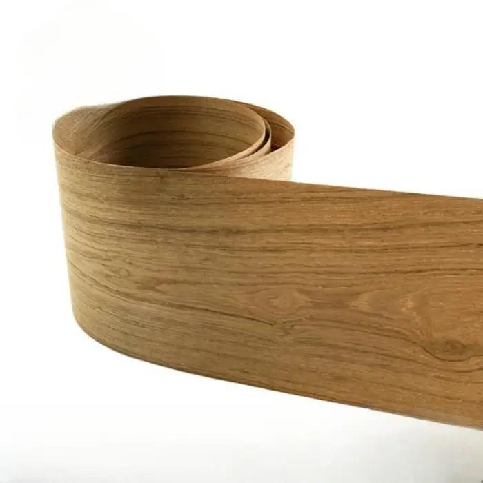 Placage en bois pour meubles en teck thaïlandais véritable naturel, environ 30x250cm, 0.5mm d'épaiss