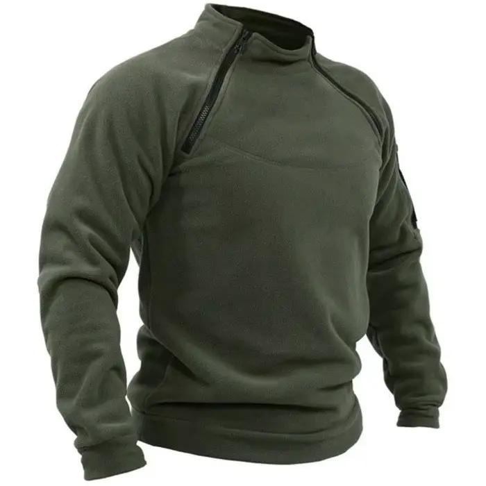 Veste tactique en polaire BTQWFD pour hommes, pull chaud, manteau coupe-vent, thermique, randonnée, camping, chasse, voyage