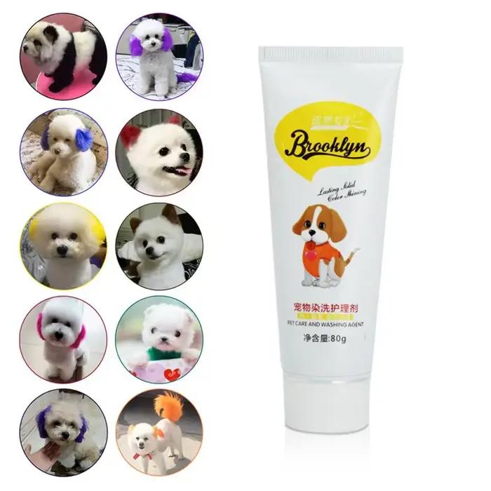 Crème colorante pour poils d'animaux de compagnie semi-permanente application facile pour chiens et chats avec couleurs vibrantes pour événements spéciaux