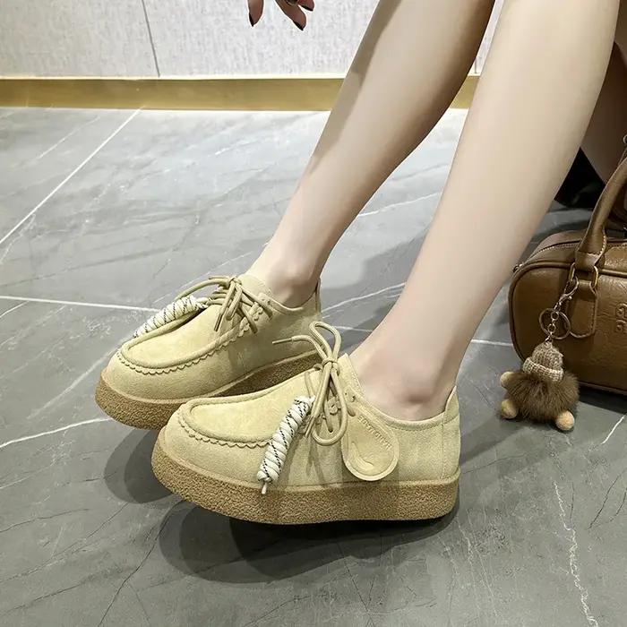 Mocassins pour femmes en daim et cuir véritable