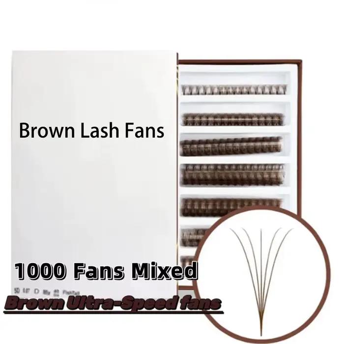 3D 6D 8D couleur marron 1000 ventilateurs PBT hybride préfabriqué Volume ventilateur pointu tige pointue Extension