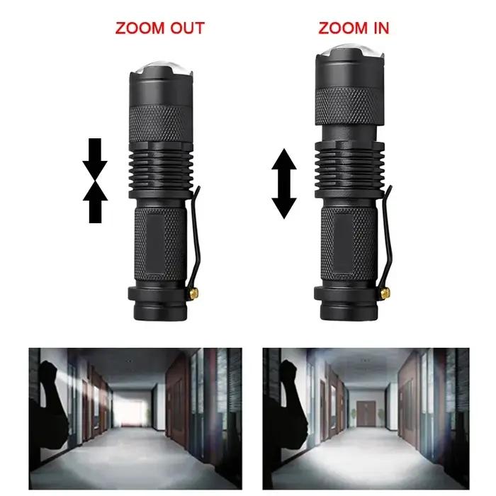 Lampe de poche LED Portable Ultra lumineuse 18650 14500 L2 T6 Q5, torche à mise au point réglable po