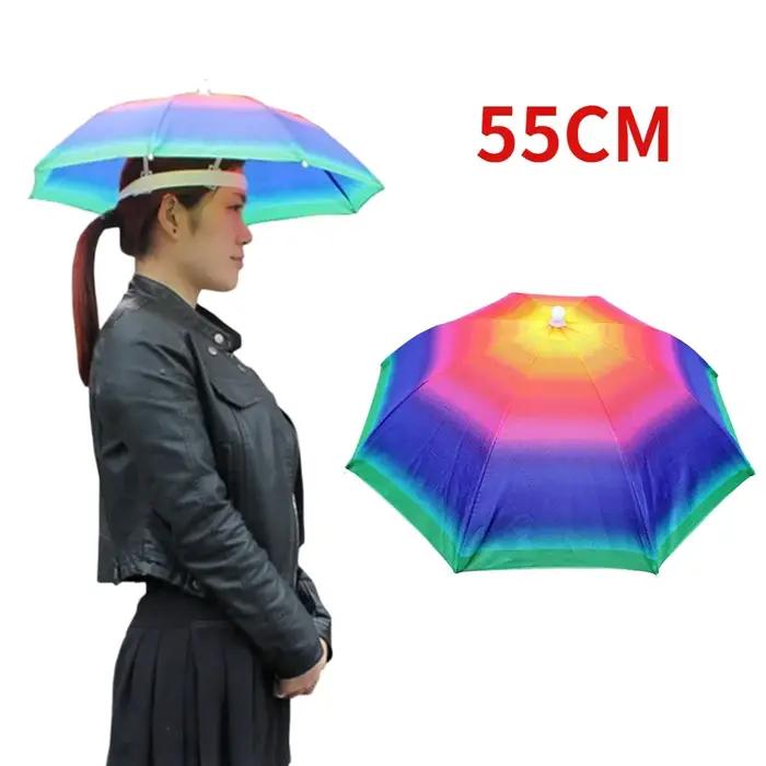 Casquette de pêche pliable mains libres, chapeau parapluie, protection solaire, réglable, universel,