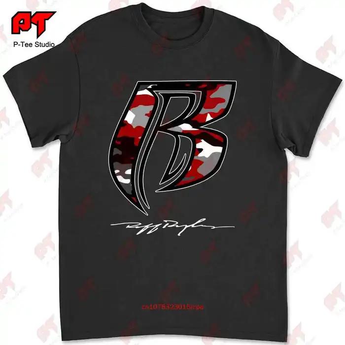 T-shirt Dmx Ruff Ryders Red Camo Vintage, Rap Raging Bulls, Toro, 7HC0