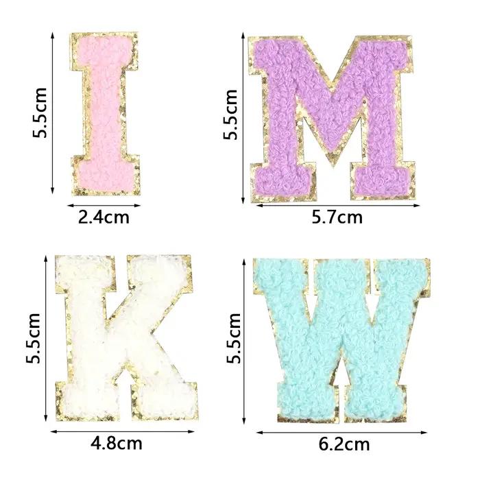 8Pcs / Lot Lettres de patch pour les vêtements Alphabet Lettre collante Sacs