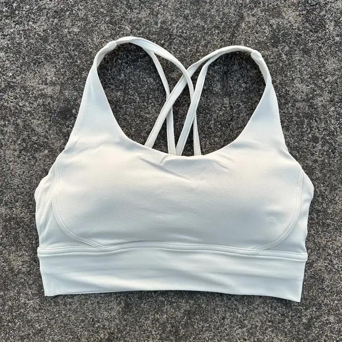 Soutien-gorge de sport pour femmes, couleur unie, dos croisé, doux, Fitness, haut, sous-vêtements Yo