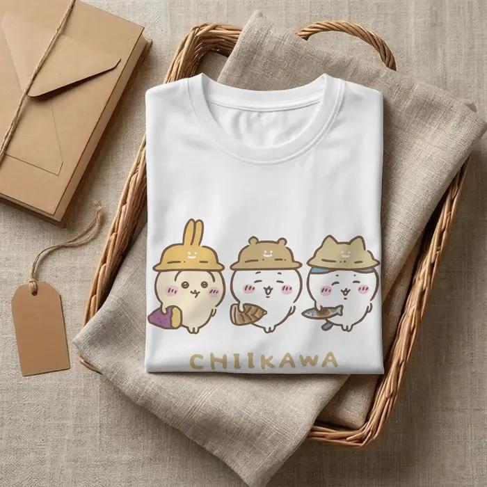 Kawaii Chiikawas and Friends Hachiware Usagi T-Shirt pour hommes