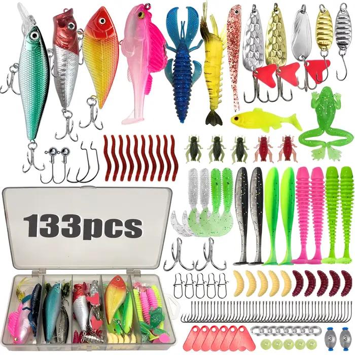 Kit de Leurres de Pêche 83/133/193/239/409 pièces pour Truite/Brochet/Perche - Ensemble Multicouches avec Équipement