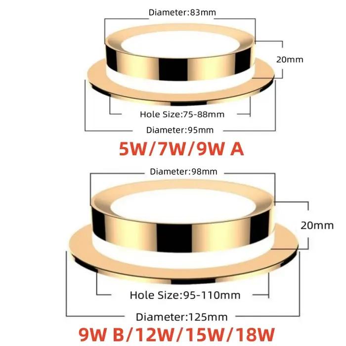 5W 7W 9W 12W 15W 18W Dimmable encastré LED Downlight projecteur lampe d'intérieur avec pilote lumièr