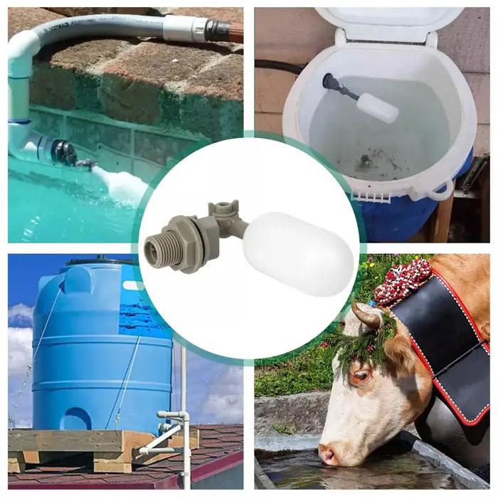 Kit de vanne à flotteur en plastique avec bras réglable pour réservoir d'eau pour bétail autocontrôlé et automatisé