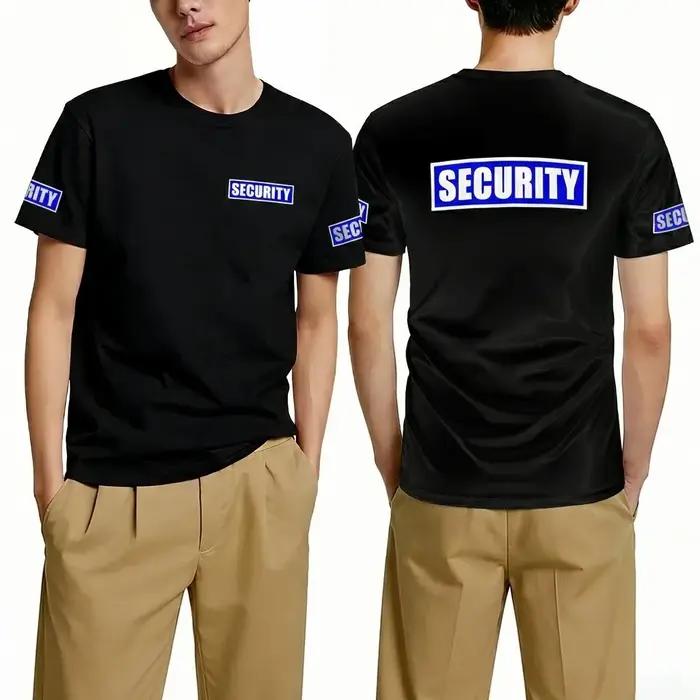 T-shirts décontractés pour hommes en polyester, respirants et légers, idéaux pour uniformes de sécurité, gardiens de corps et travailleurs professionnels, pour une journée de travail confortable et stylée