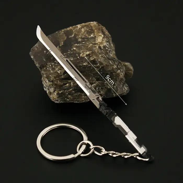 Porte-clés Katana Thermique Cyberpunk 9 cm en alliage, porte-clés cosplay, accessoire de sécurité, porte-clés pour enfants et adultes, accessoire de collection, cadeau pour amoureux de films et séries