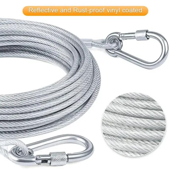 Laisse de câble d'arrimage pour chien à Double tête