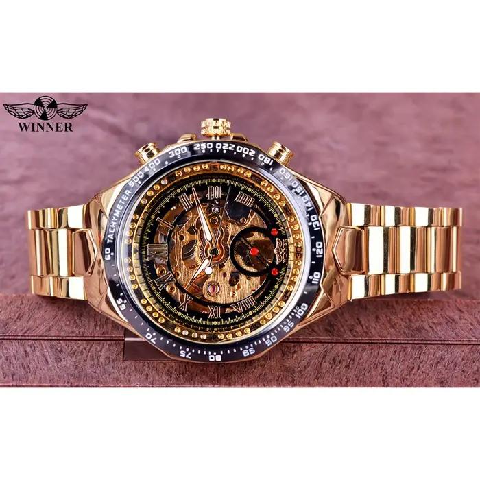 Montre Winner Mechanical Skeleton - Design sport luxueux, montre automatique pour homme avec cadran squelette
