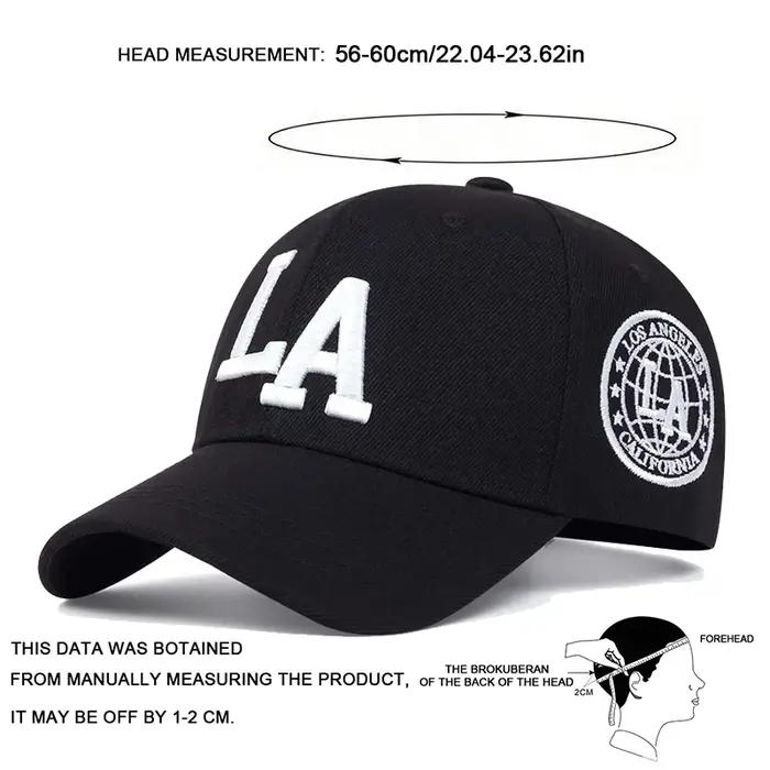 Casquettes de Baseball unisexes avec lettres LA brodées, chapeaux décontractés réglables pour l'exté