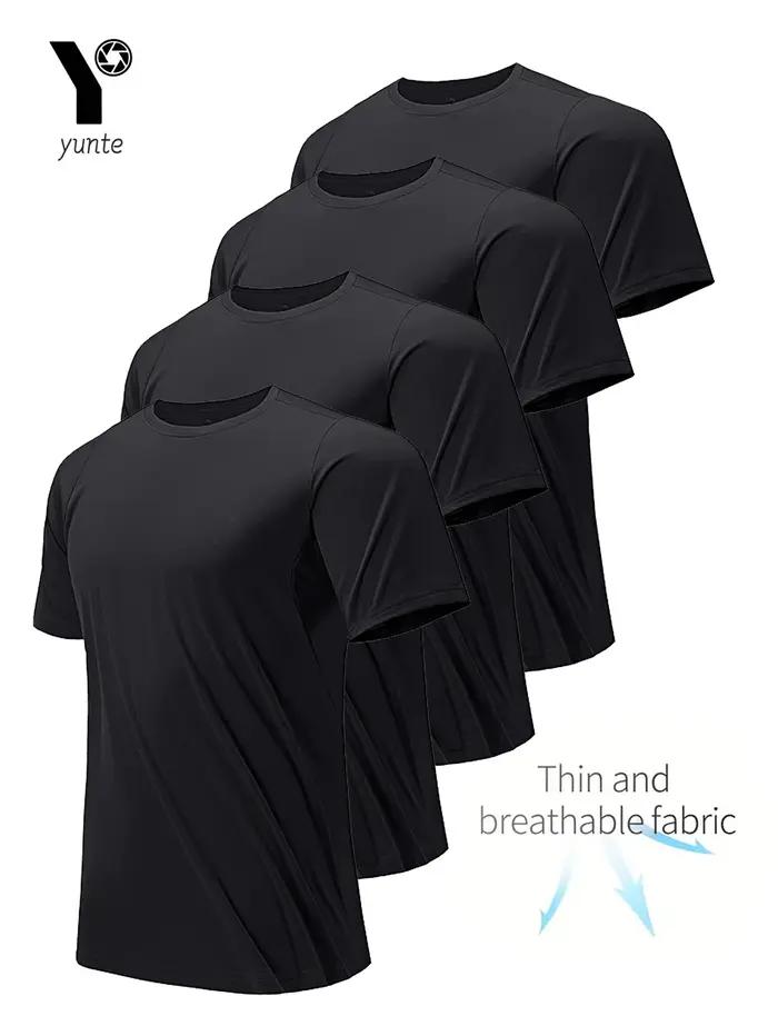 T-shirt col rond noir ultraléger pour hommes